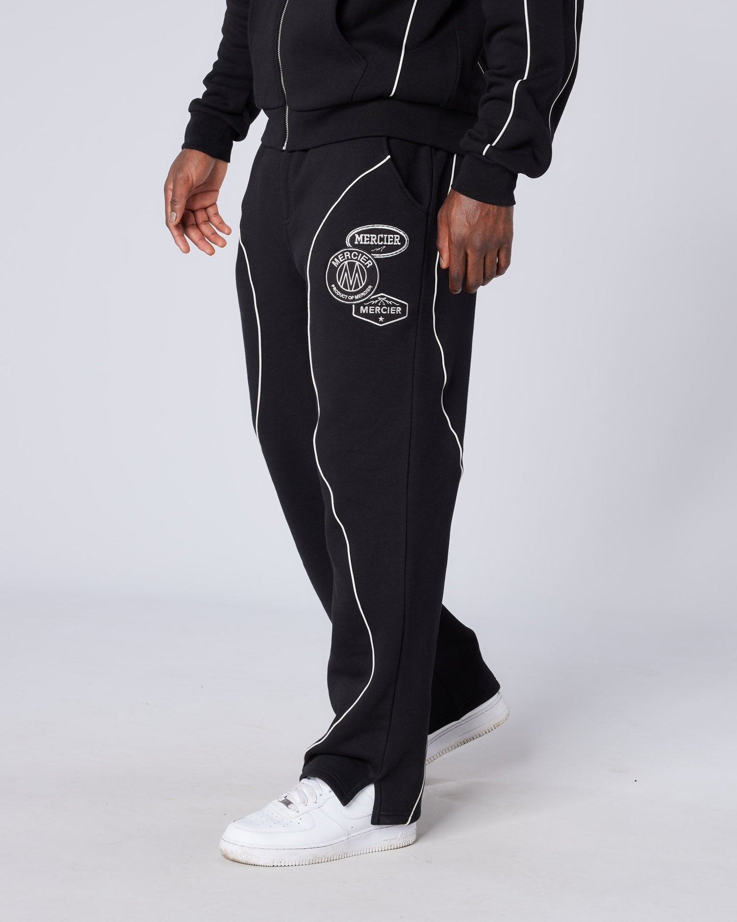 Mercier black New Wave badge joggers