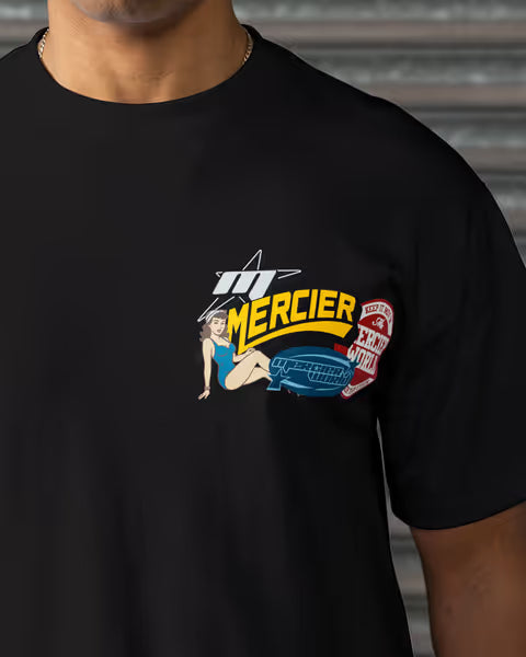 Mercier black Pin Up badge t-shirt