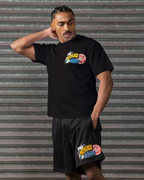 Mercier black Pin Up badge t-shirt
