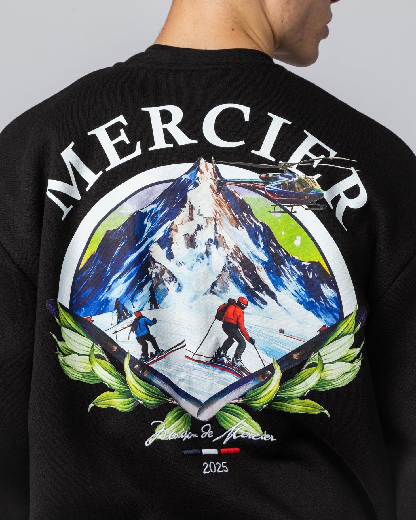 Mercier black ski crewneck sweatshirt