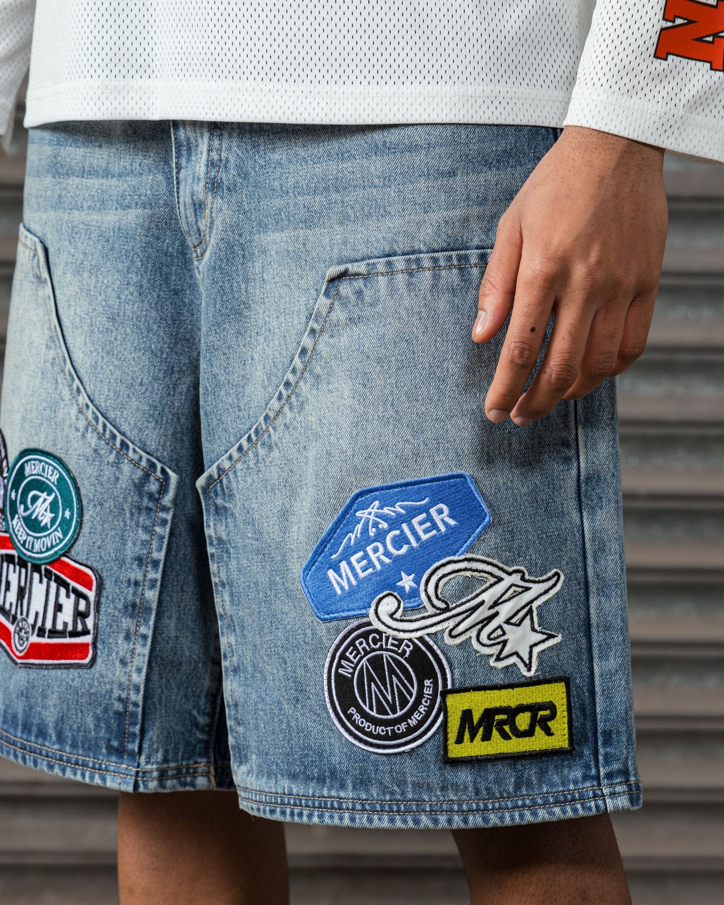 Mercier denim badge jort