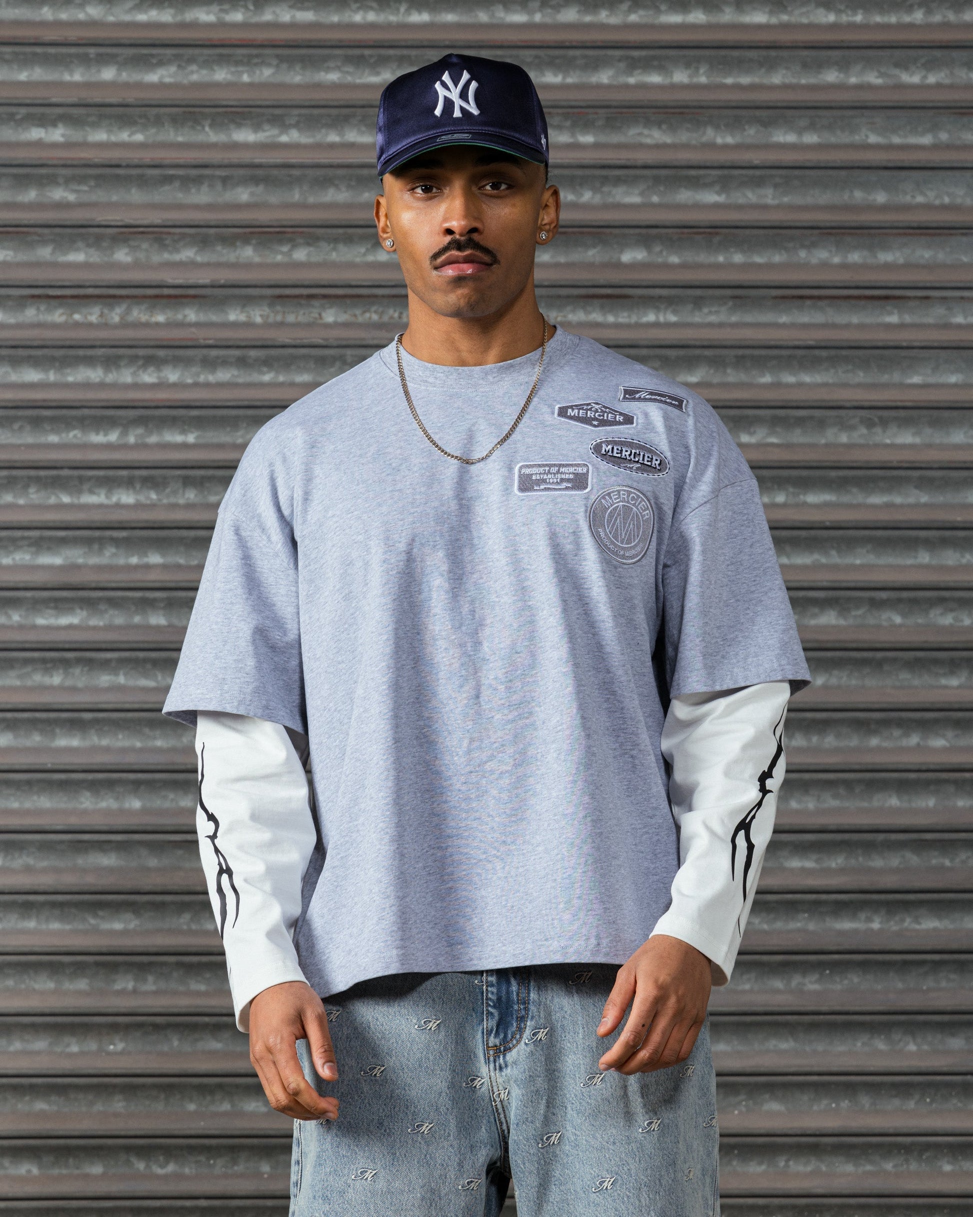 Mercier grey OG Lightening faux layer top
