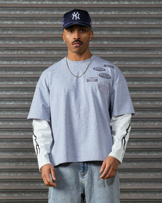 Mercier grey OG Lightening faux layer top