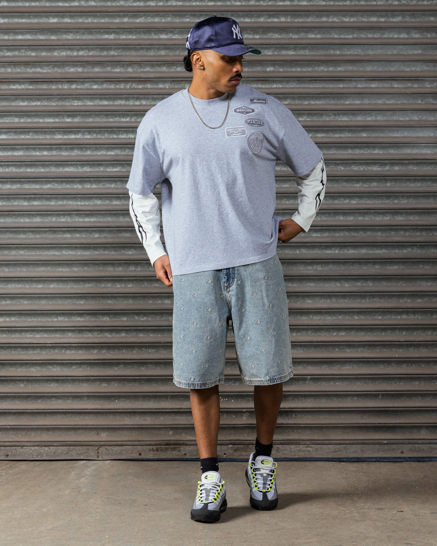 Mercier grey OG Lightening faux layer top