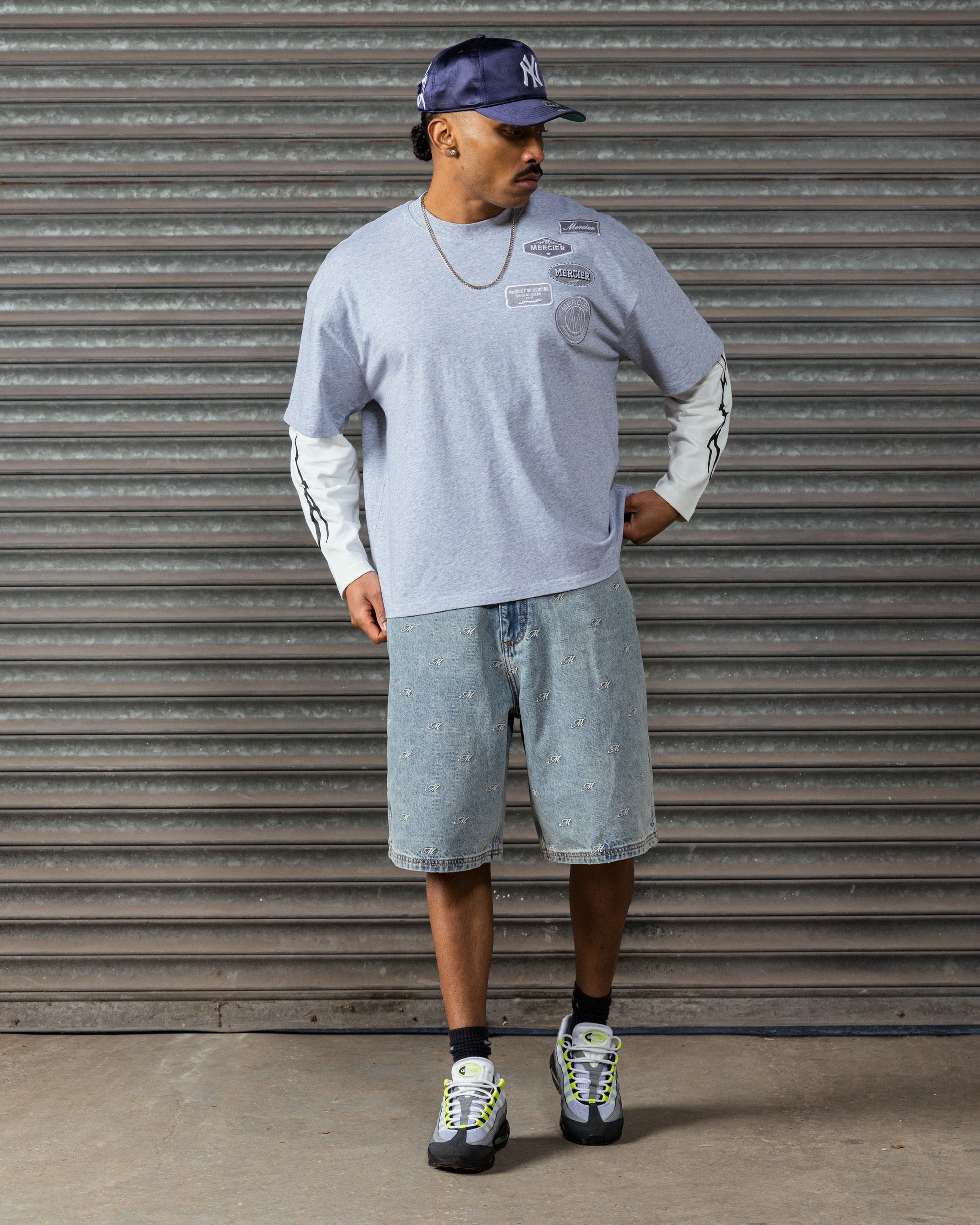 Mercier grey OG Lightening faux layer top
