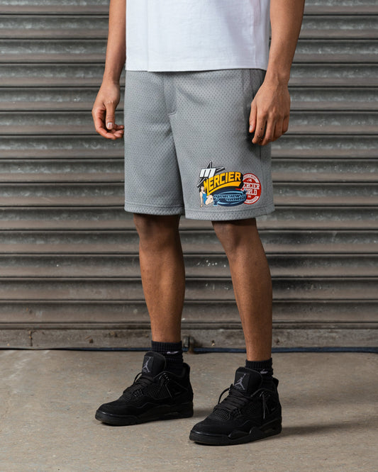 Mercier grey Pin Up Airtex badge shorts