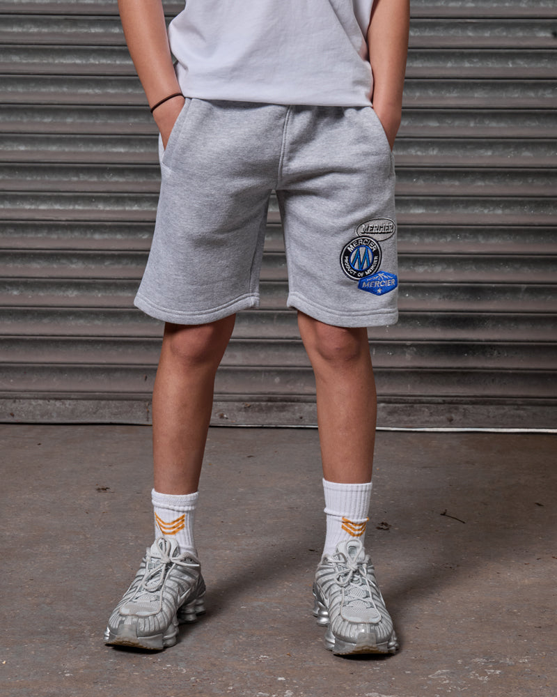 Mercier junior grey marl OG badge shorts