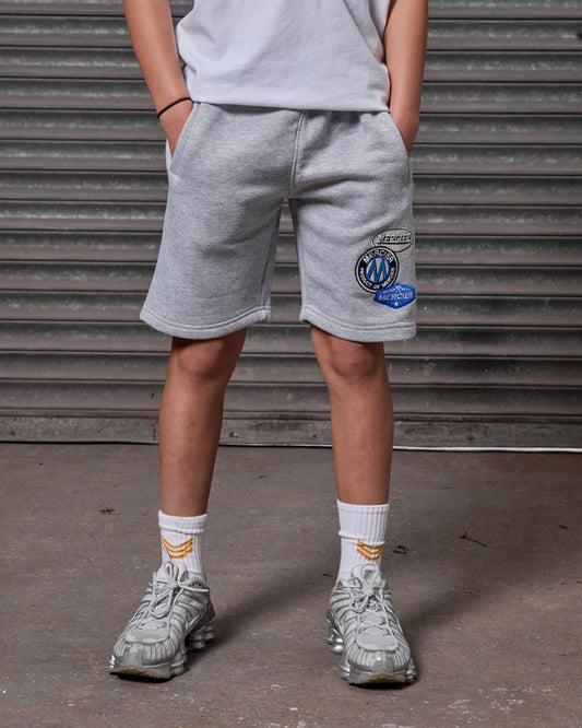 Mercier junior grey marl OG badge shorts