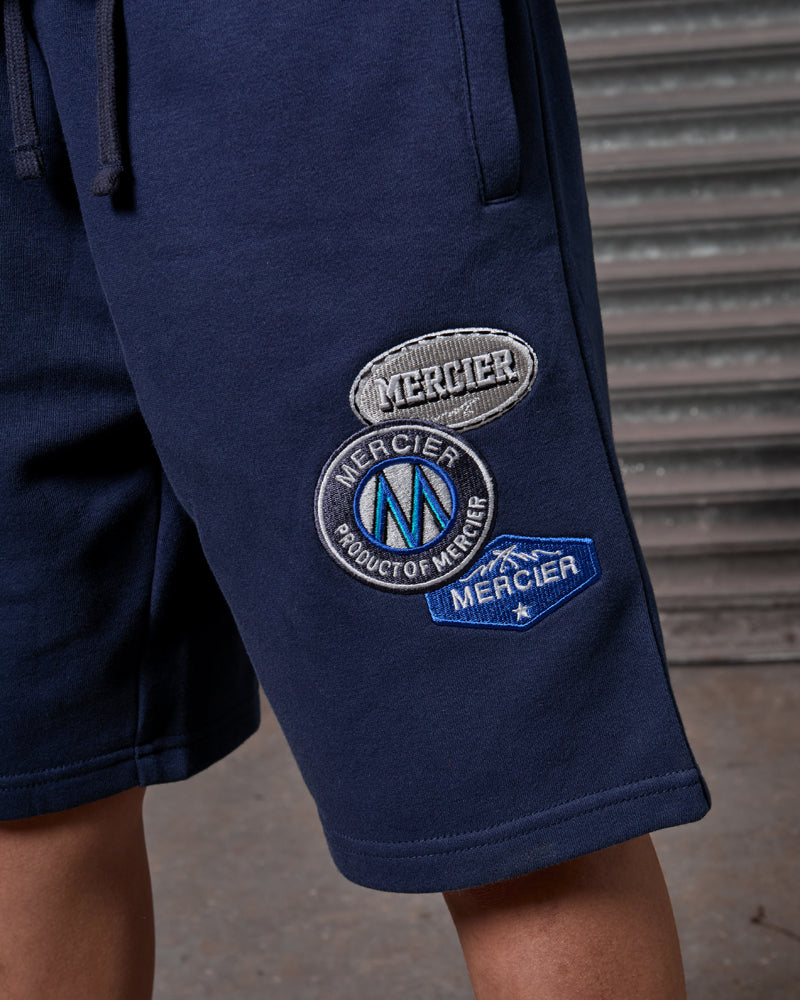 Mercier junior navy OG badge shorts