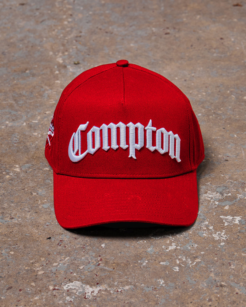 Mercier red Compton snapback cap