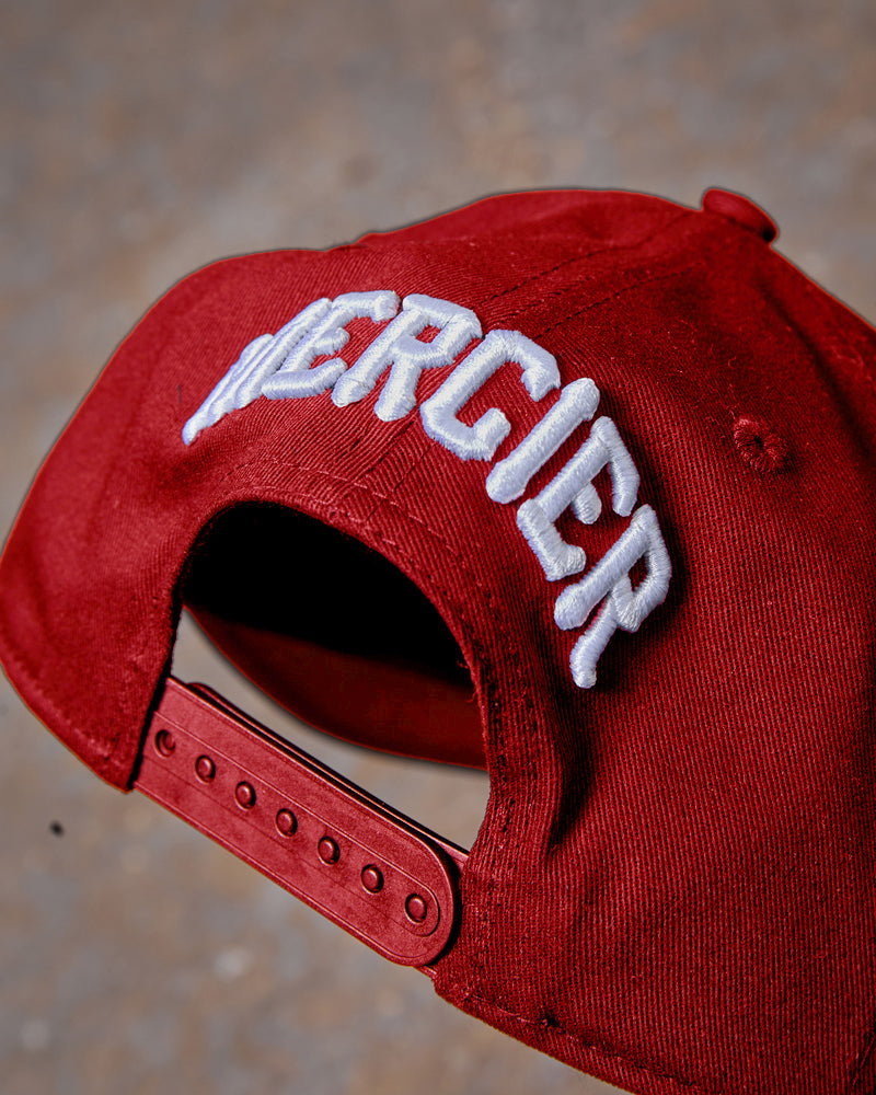Mercier red Compton snapback cap