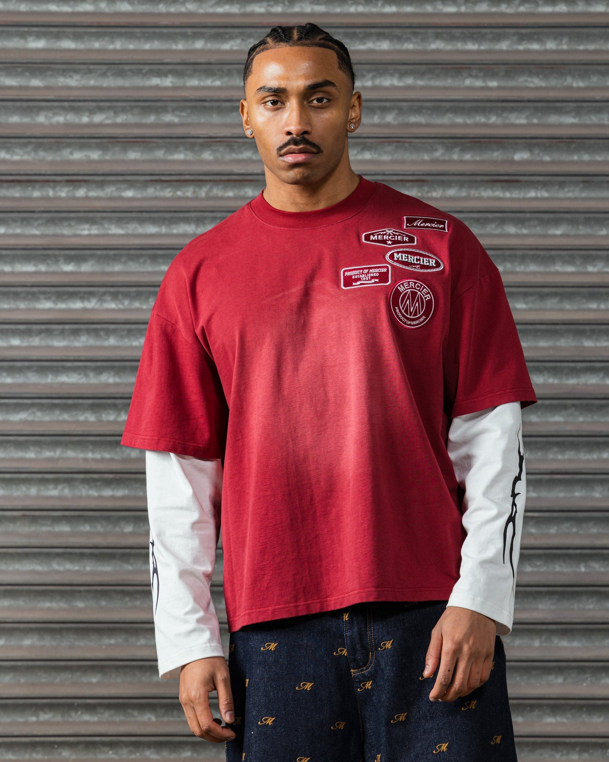 Mercier red OG Lightening faux layer top
