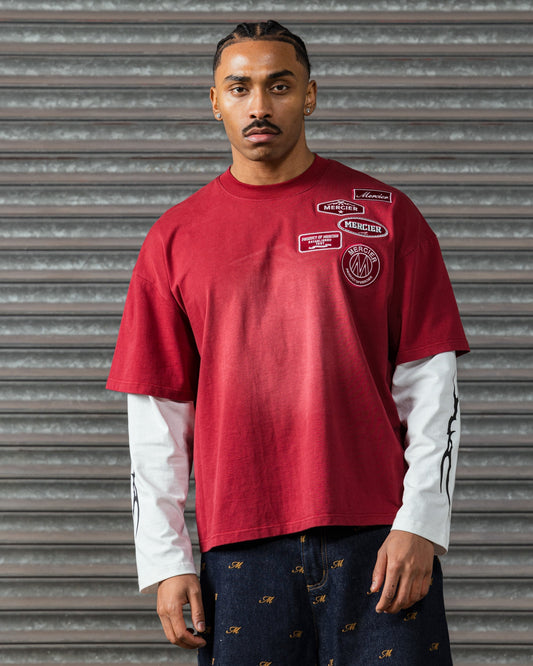 Mercier red OG Lightening faux layer top