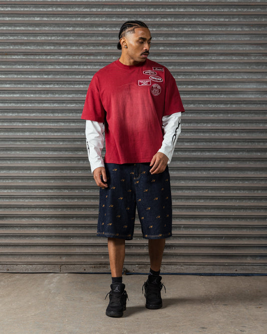 Mercier red OG Lightening faux layer top