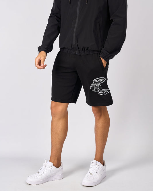 Mercier tonal badge black shorts