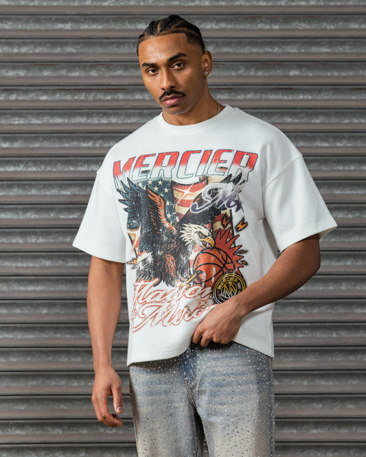 Mercier white Eagle waffle t-shirt