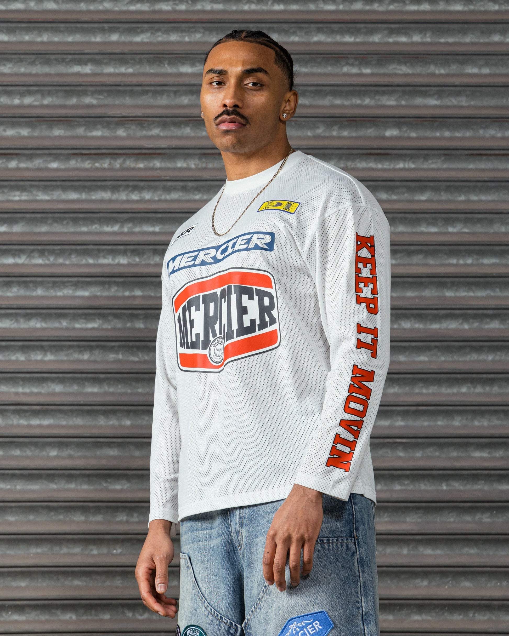 Mercier white Motocross mesh top