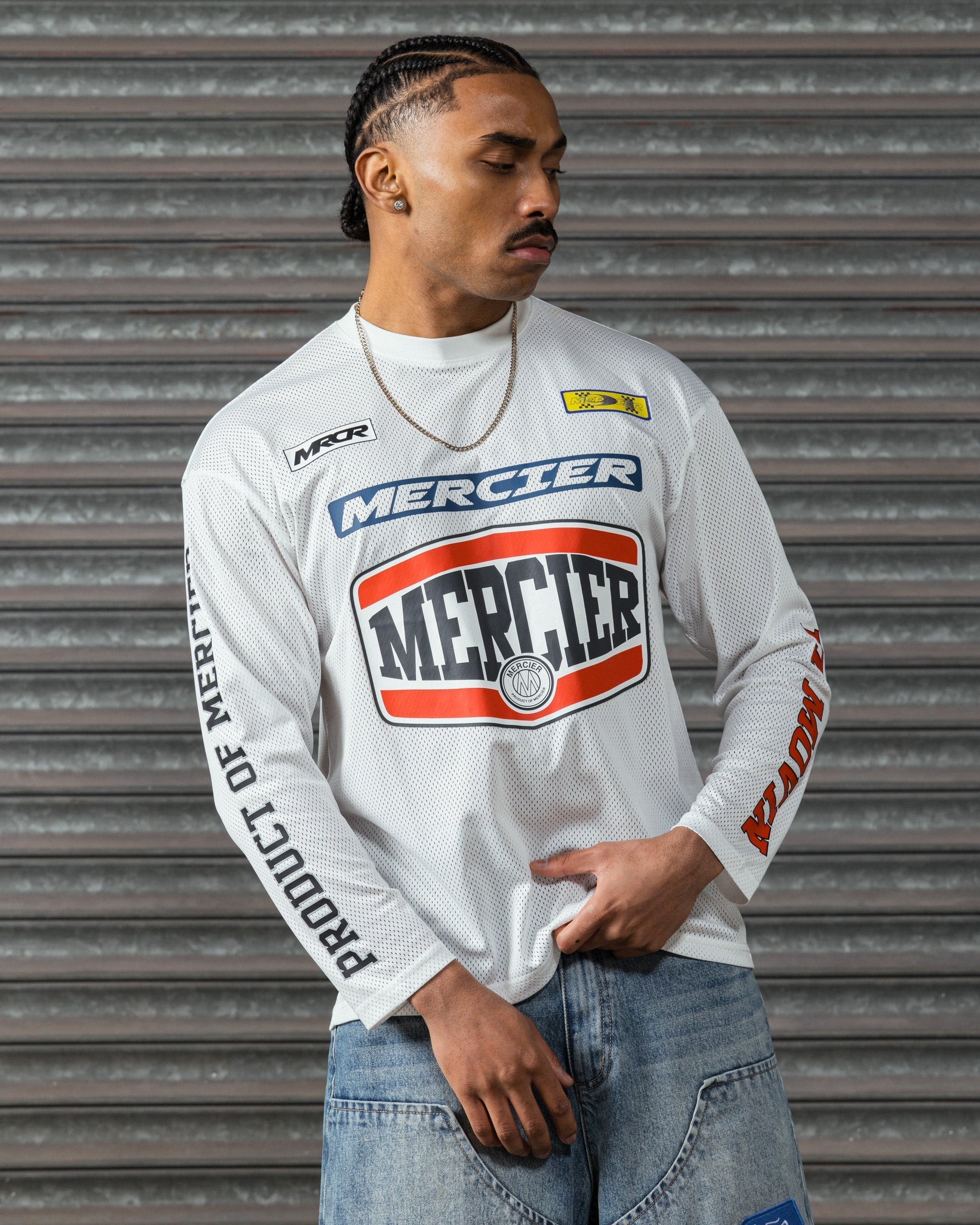 Mercier white Motocross mesh top