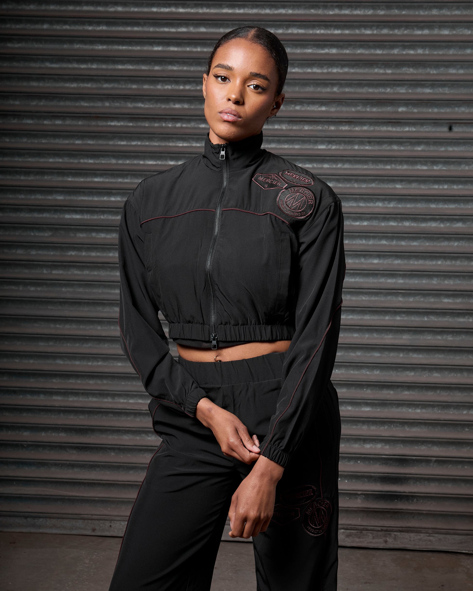 Mercier women's black piping track jacket