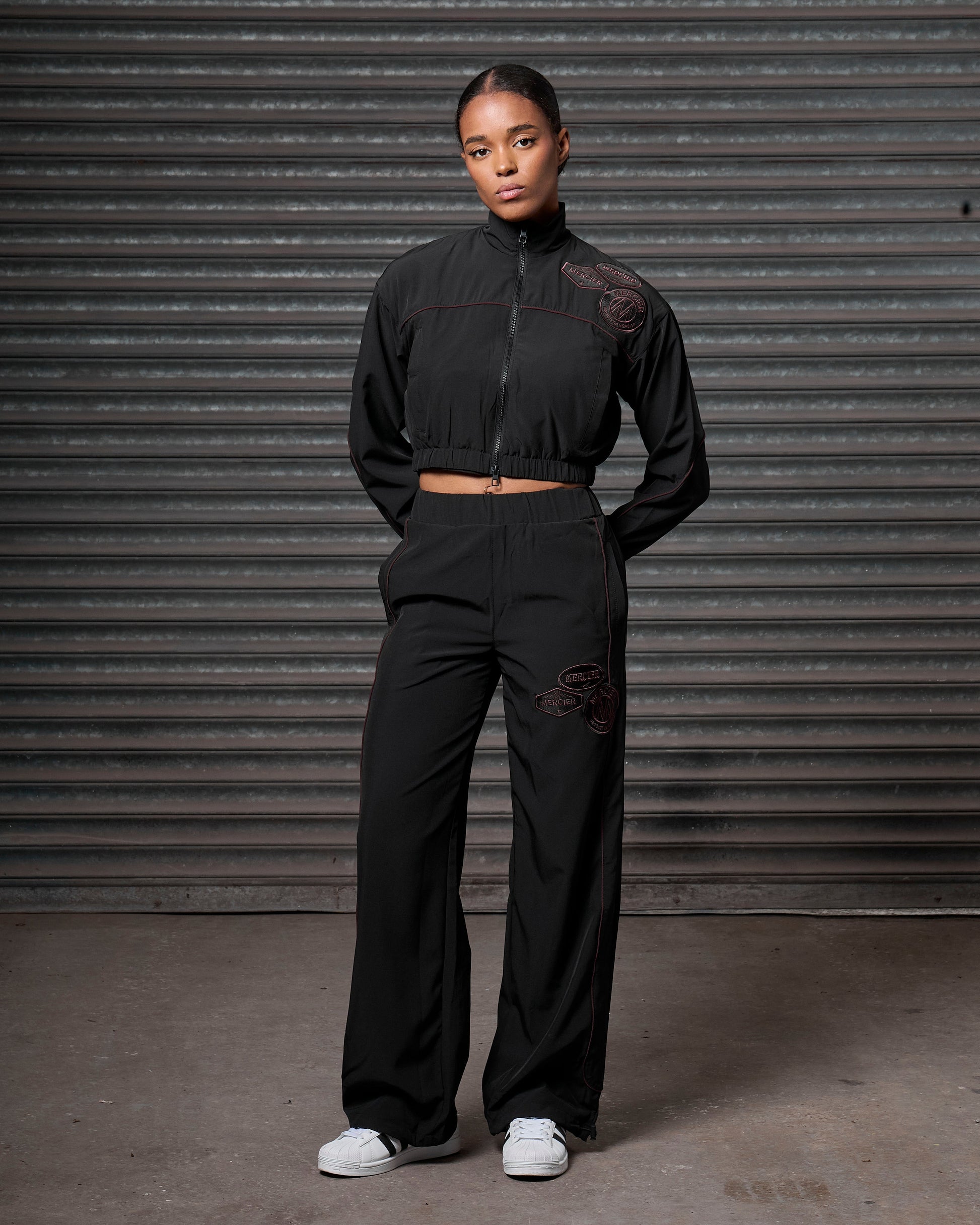 Mercier women's black piping track jacket