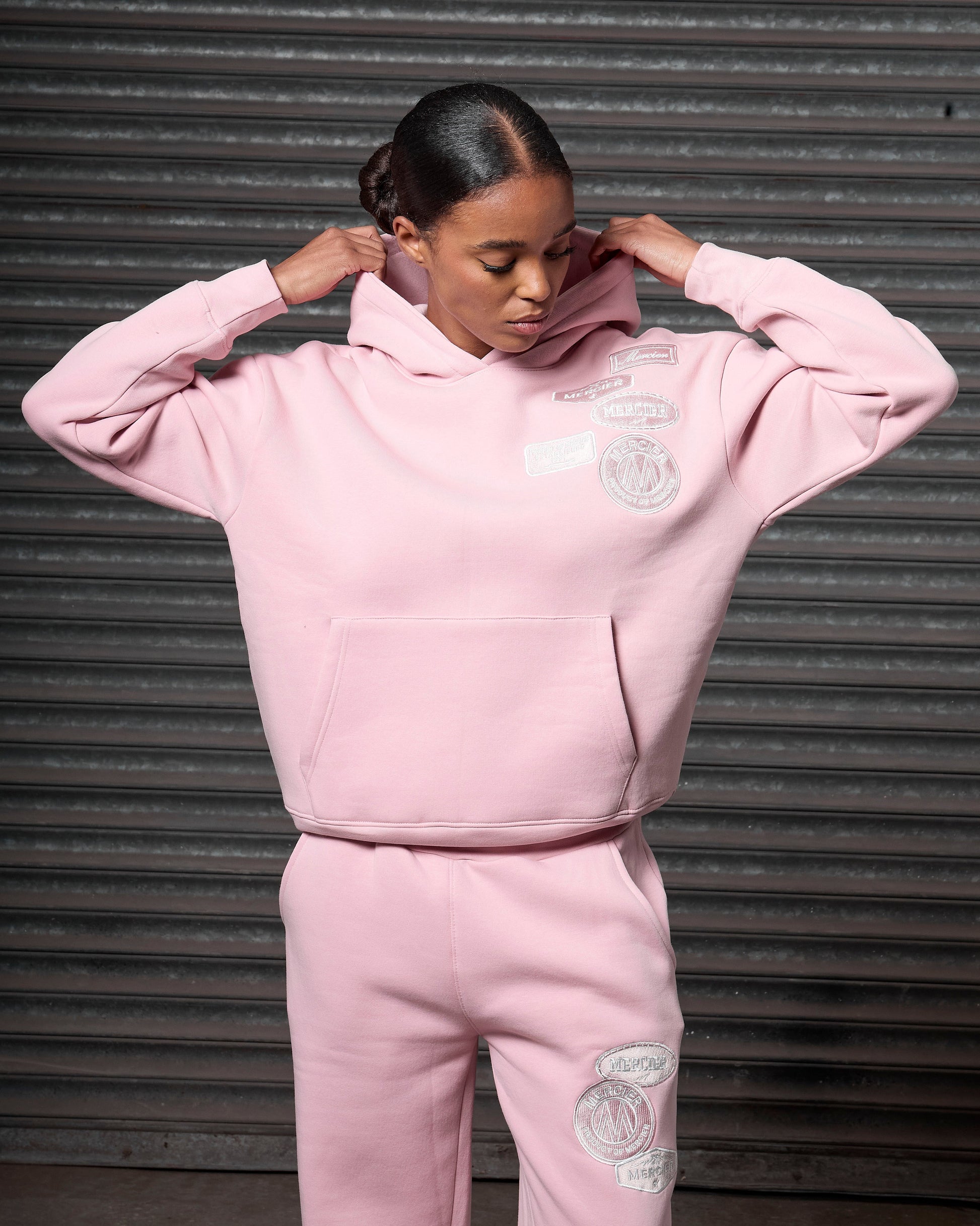 Mercier women's blush pink relaxed OG hood
