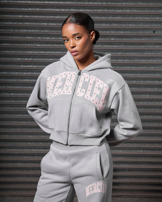 Mercier women's grey studded hoodie