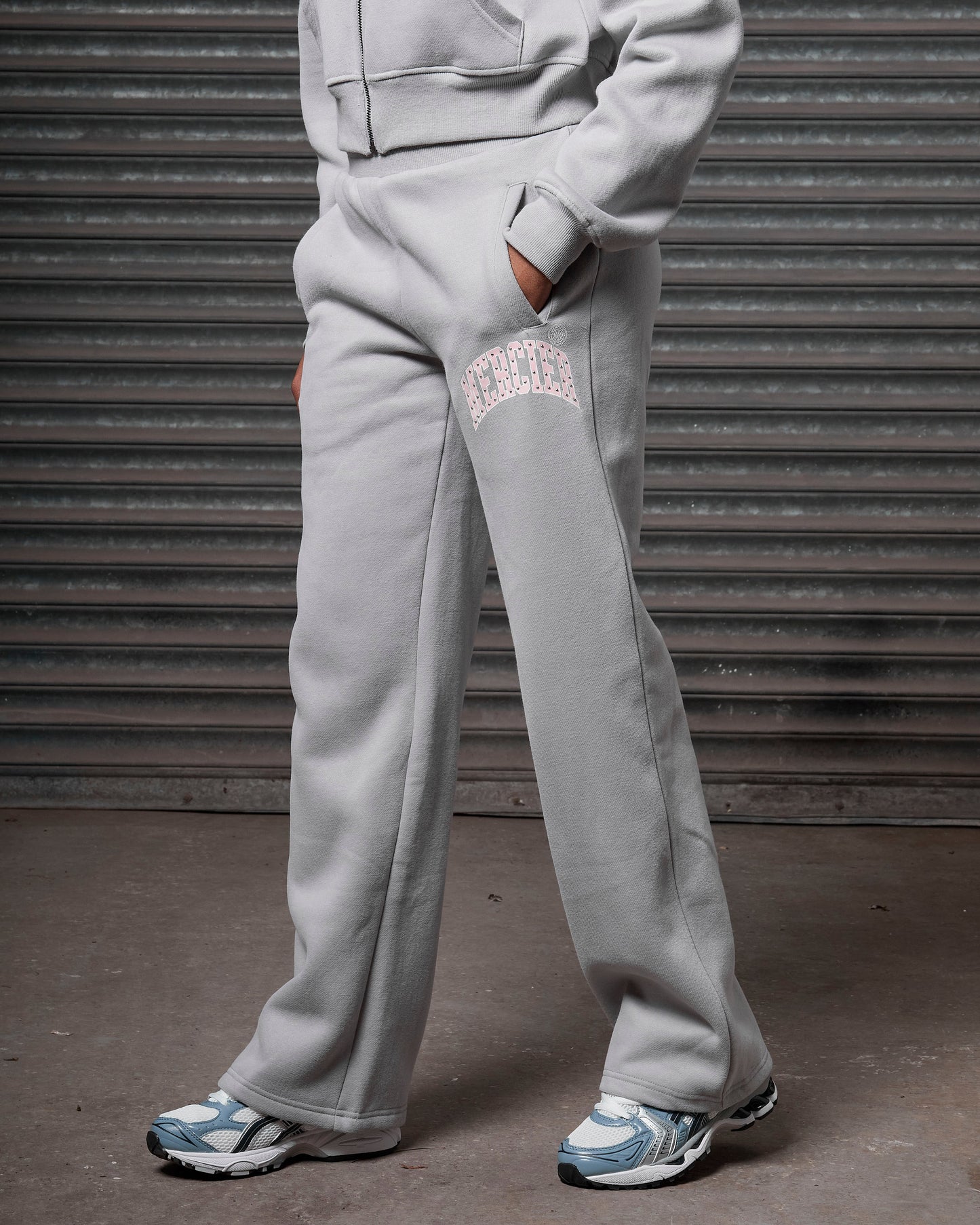 Mercier women's grey studded joggers