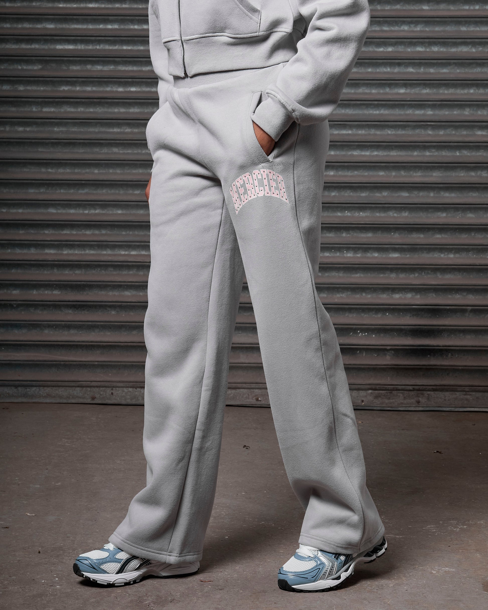 Mercier women's grey studded joggers