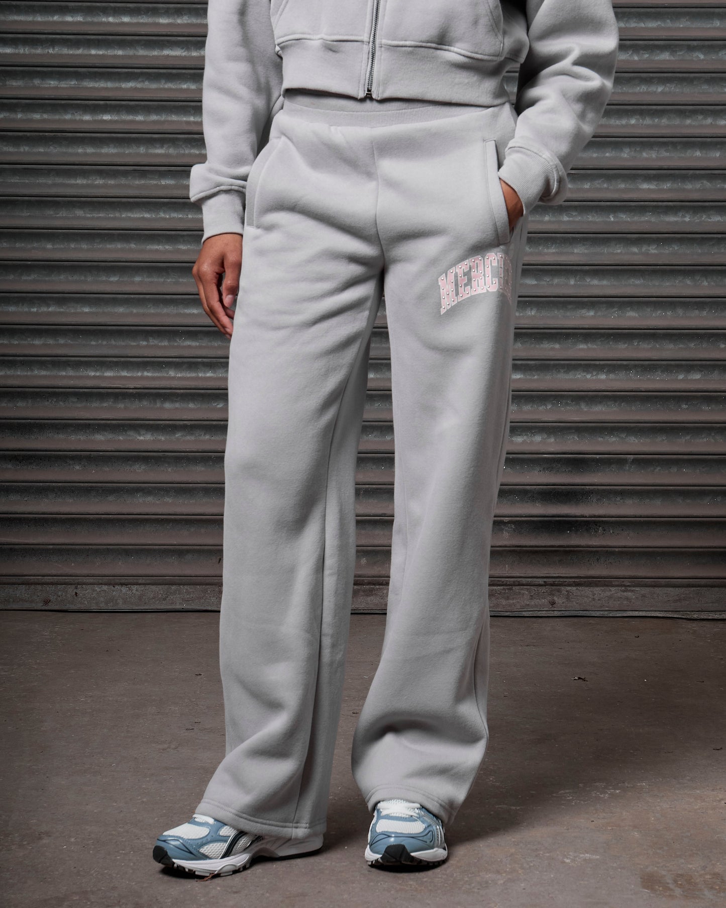 Mercier women's grey studded joggers