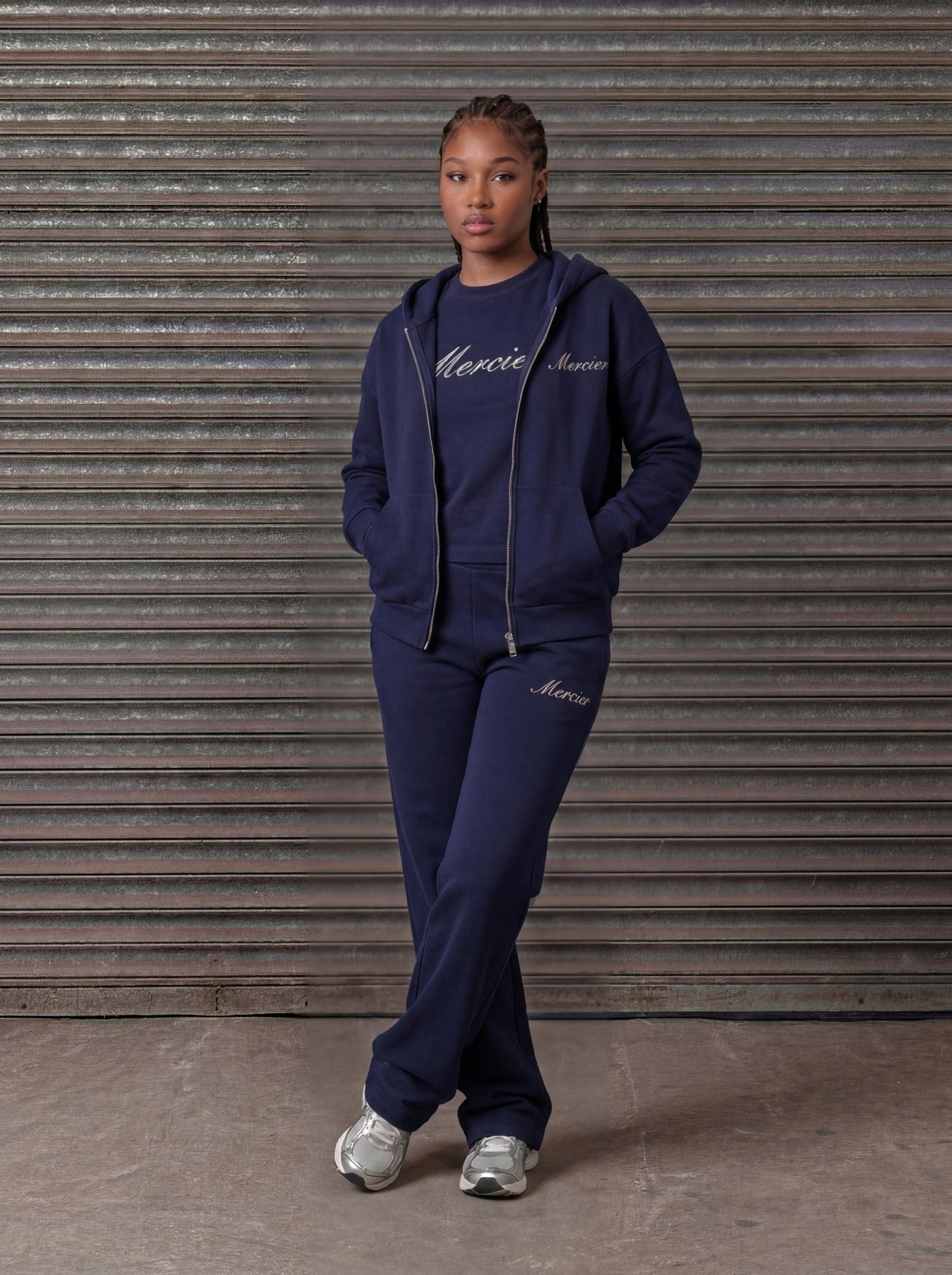 Mercier women's navy silver Authenticity hoodie