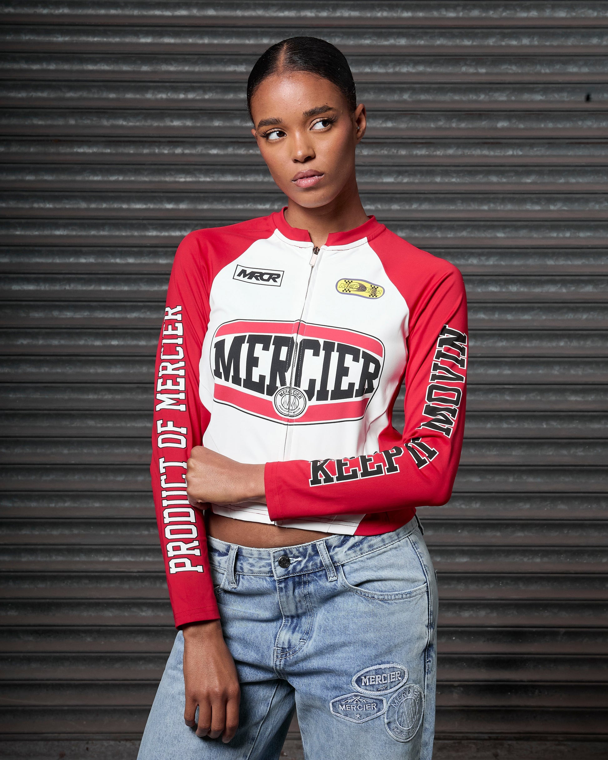 Mercier women's red racer top