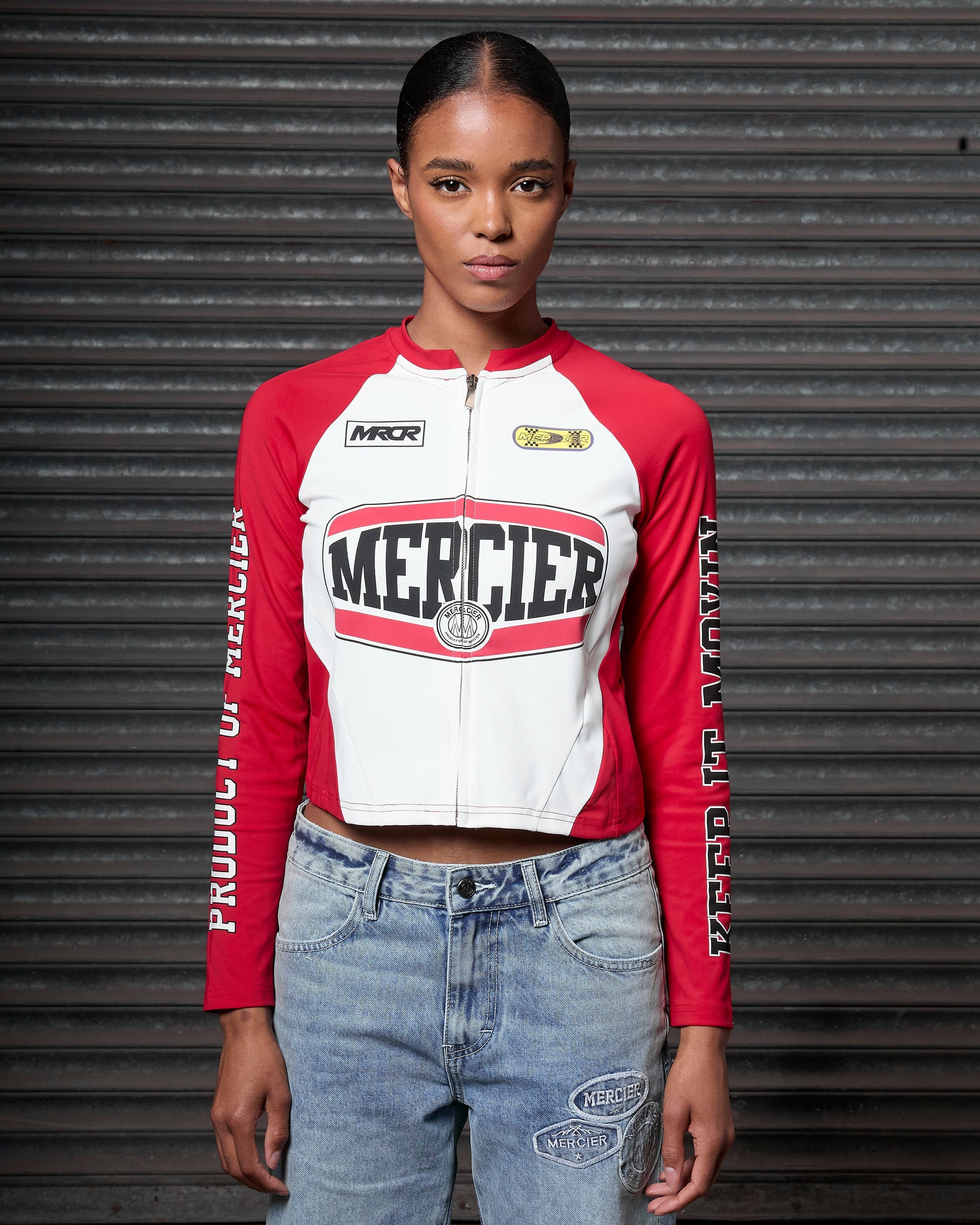 Mercier women's red racer top