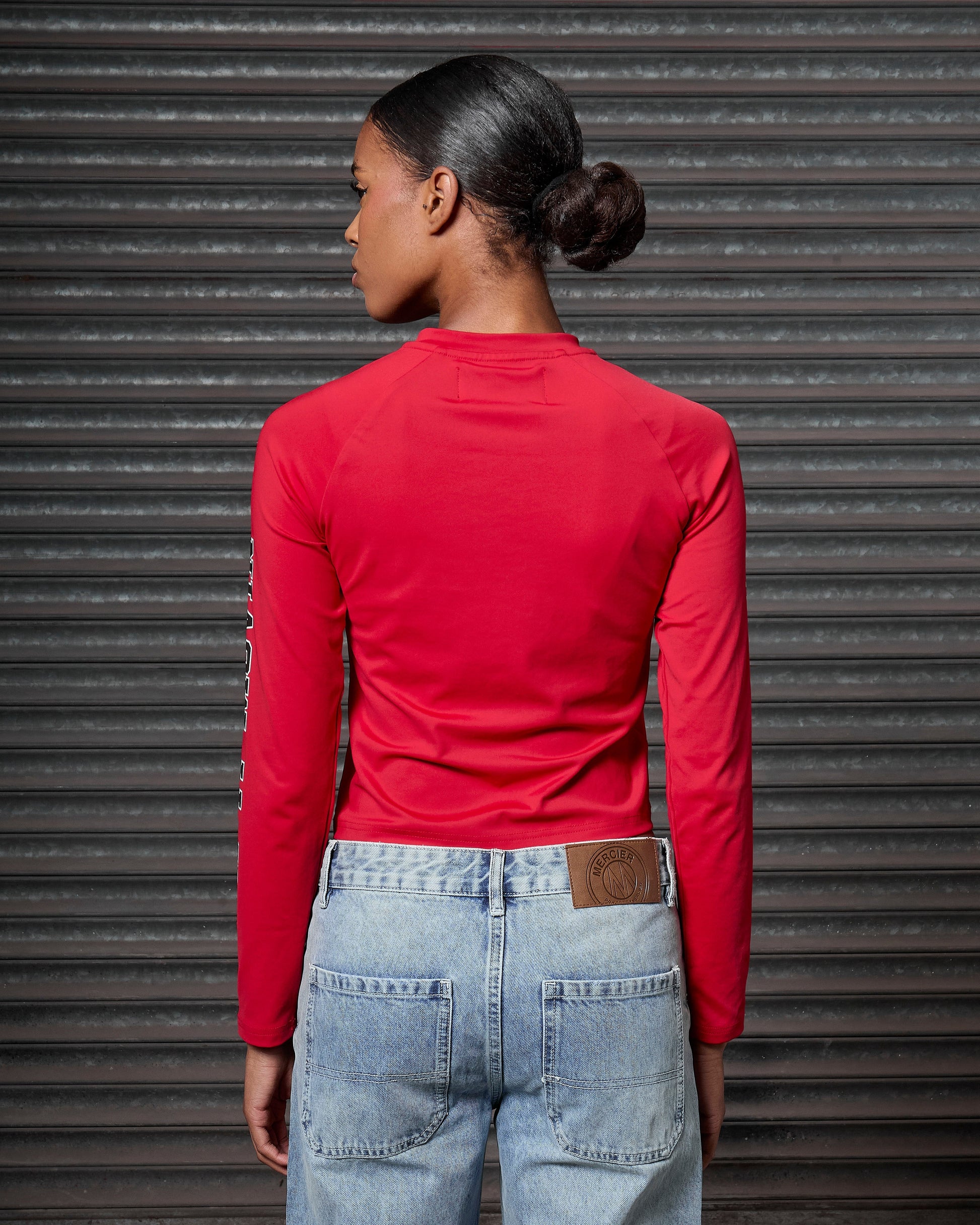 Mercier women's red racer top