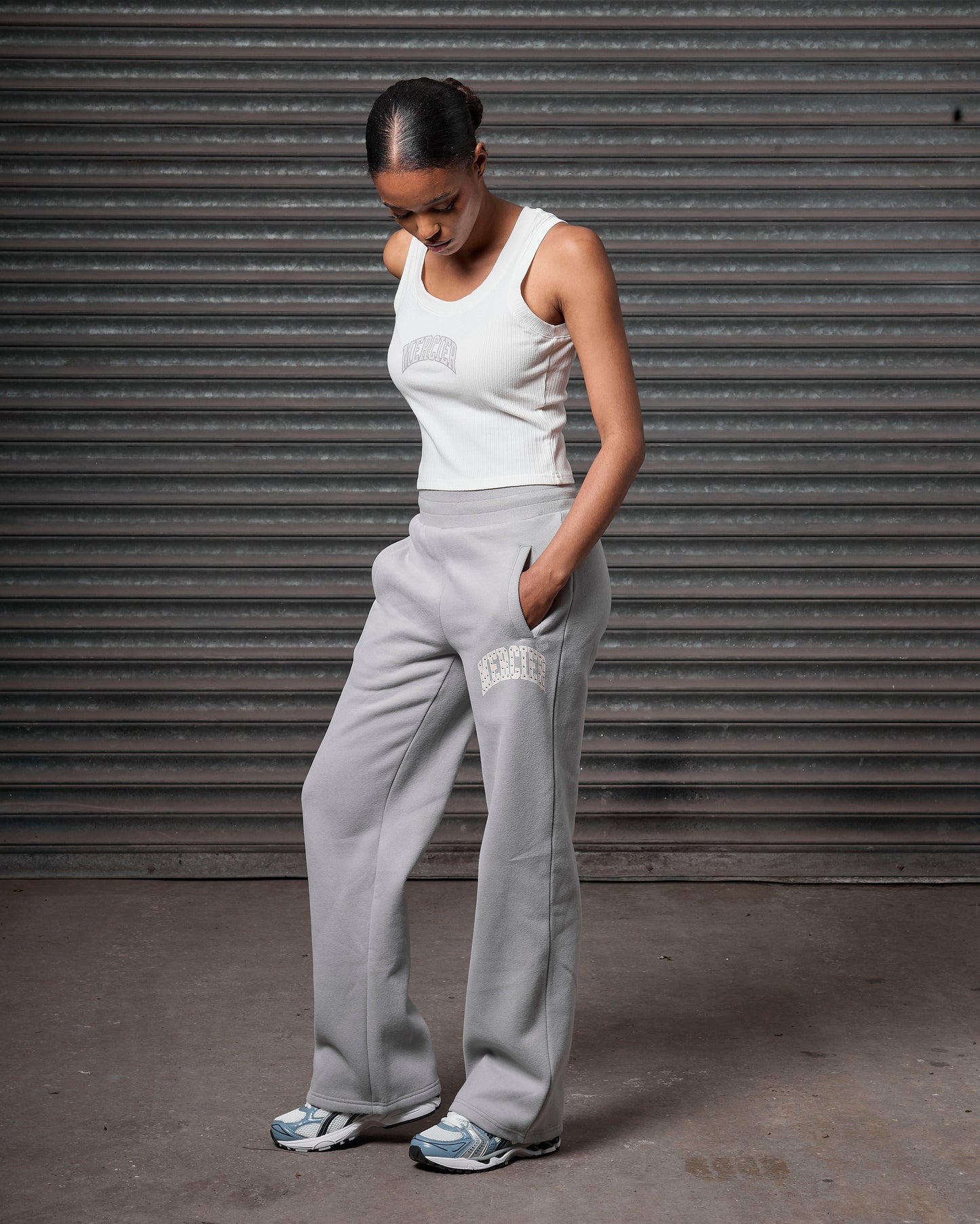 Mercier women's white ribbed scoop vest