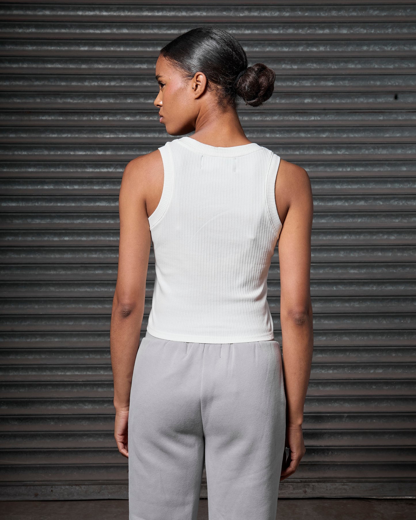 Mercier women's white ribbed scoop vest