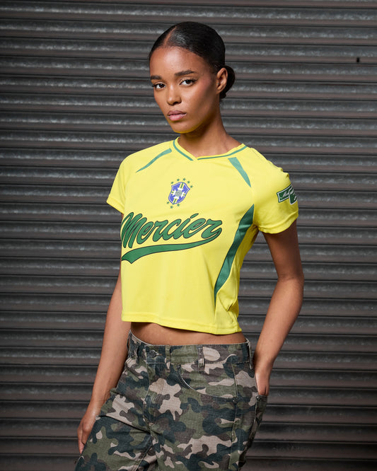 Mercier women's yellow football t-shirt