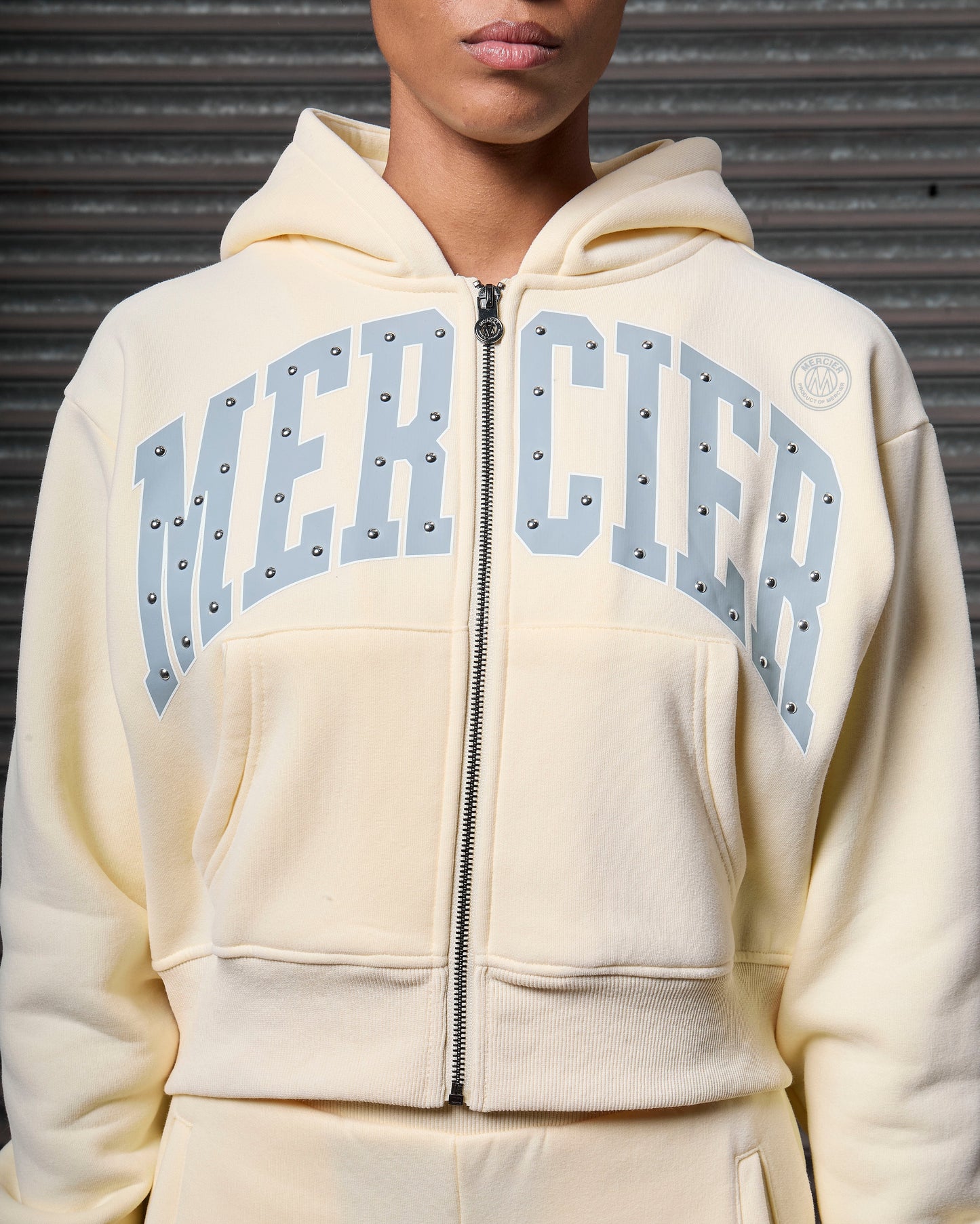 Mercier women's yellow studded hood