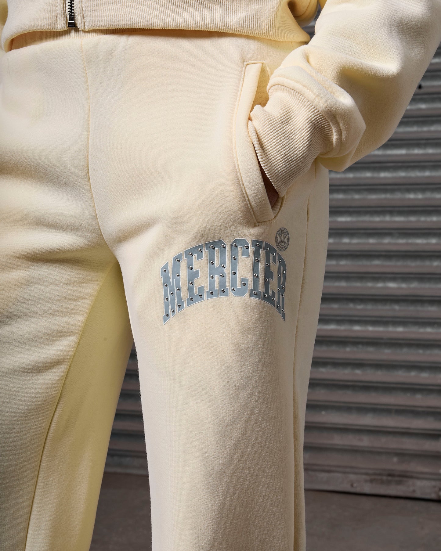 Mercier women's yellow studded joggers
