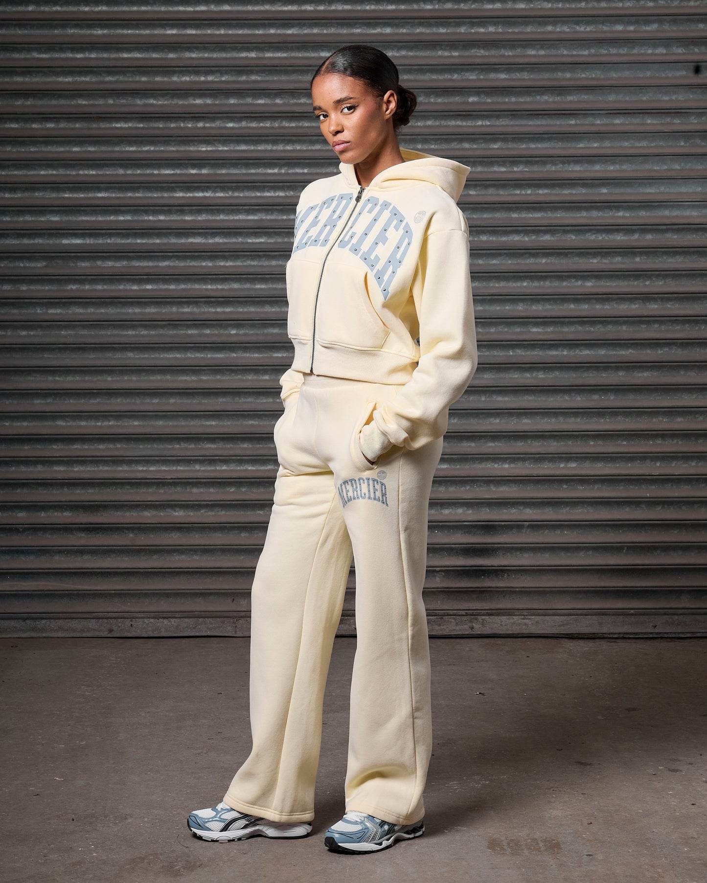 Mercier women's yellow studded joggers